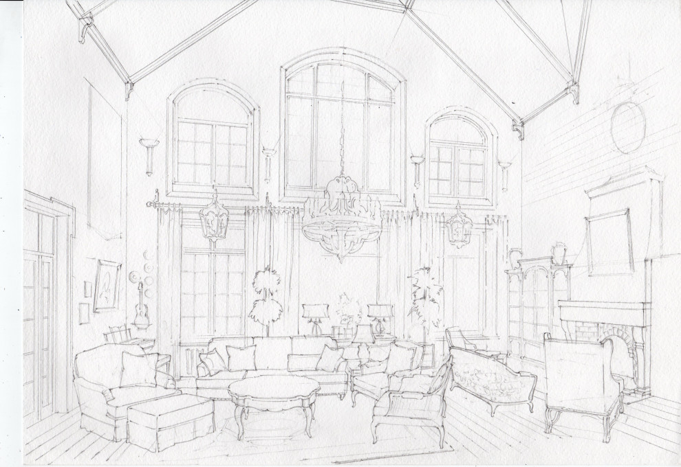 Обложка проекта: Акварельные эскизы к проекту: Загородного дома в стиле Прованс.