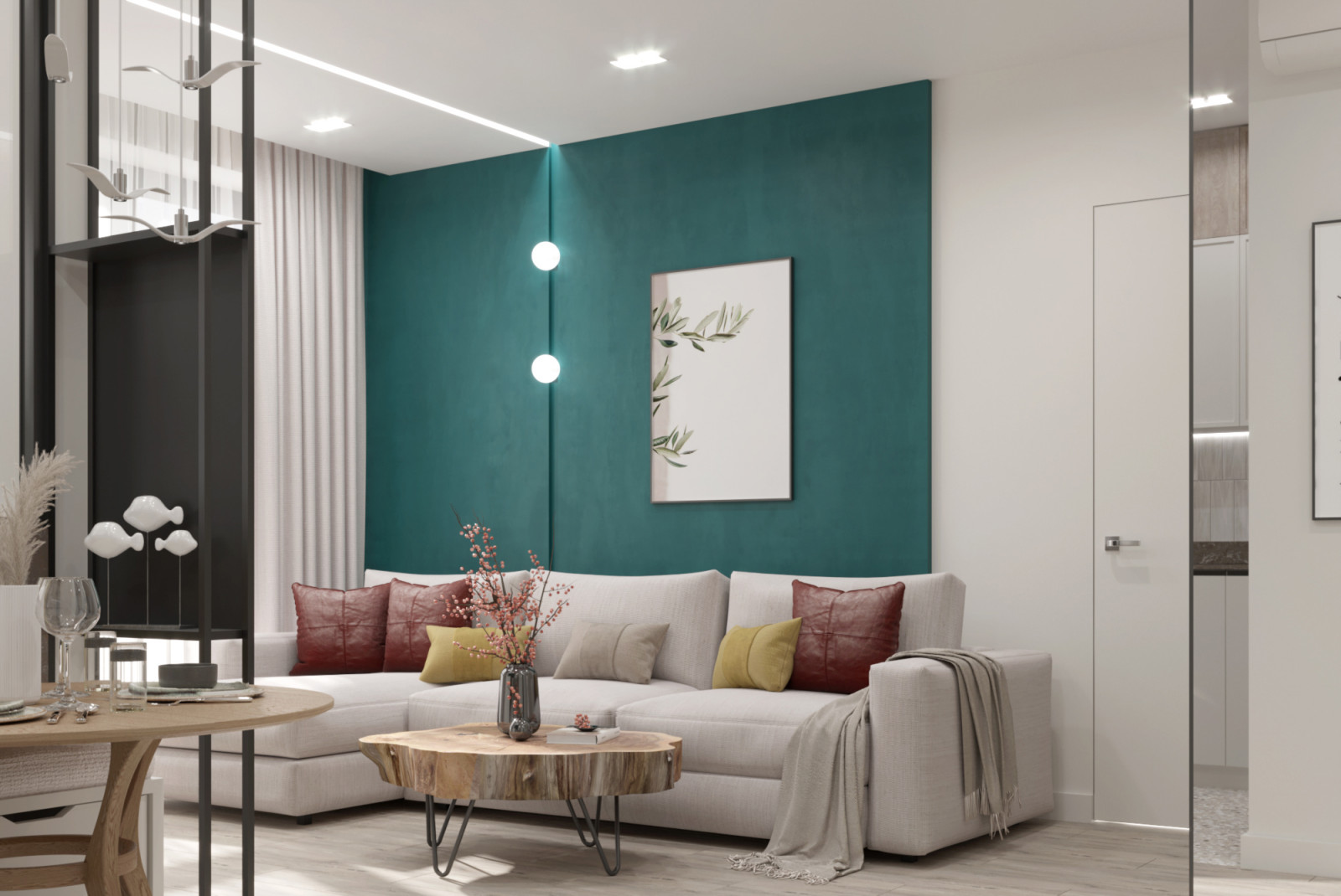 Пастельная квартира с яркими акцентами