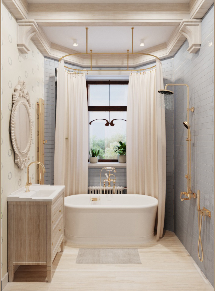 Обложка проекта: Ванная комната в классическом исполнении