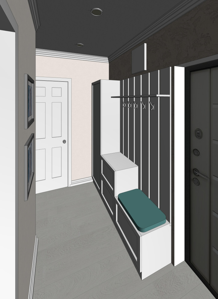 Эскизная визуализация проекта квартиры для молодой пары