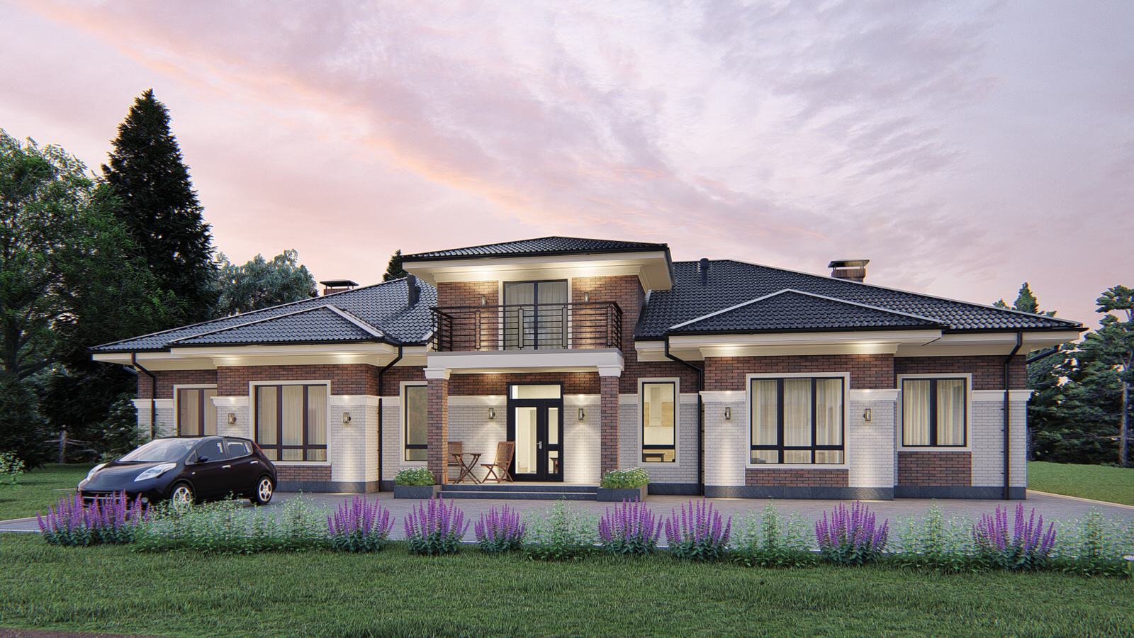 Обложка проекта: Варианты проекта гостевого дома в Подмосковье