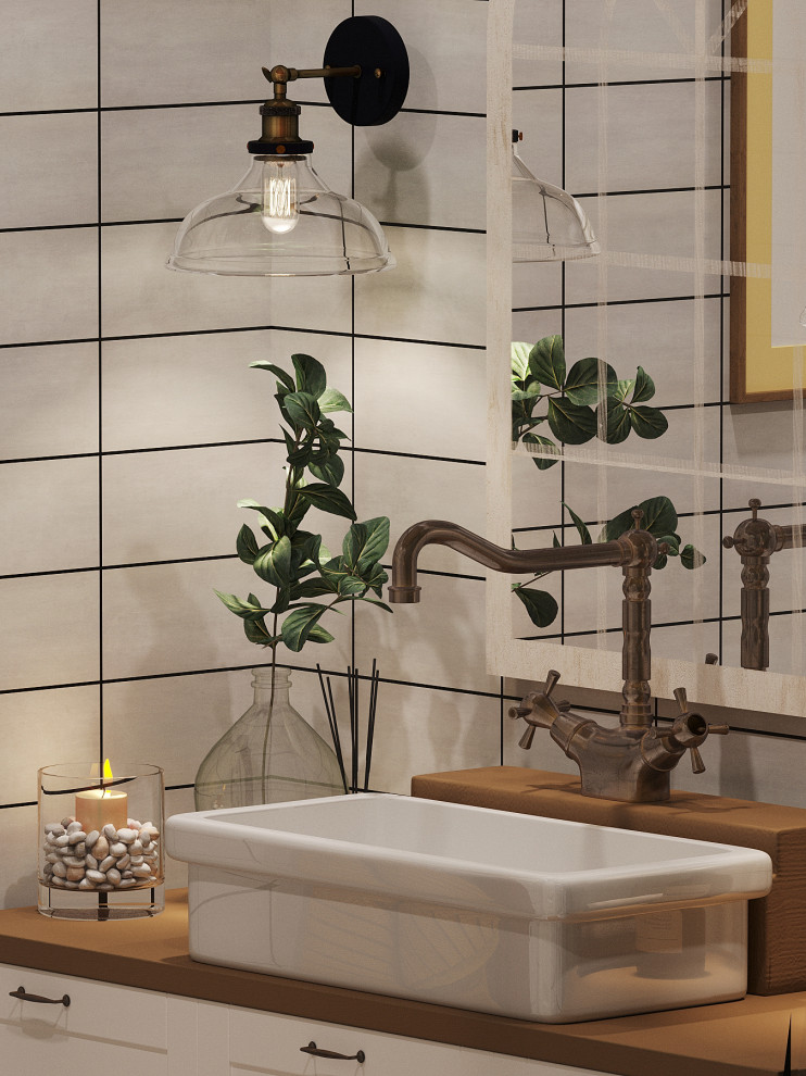 Ванная в стиле Фарм Хауз