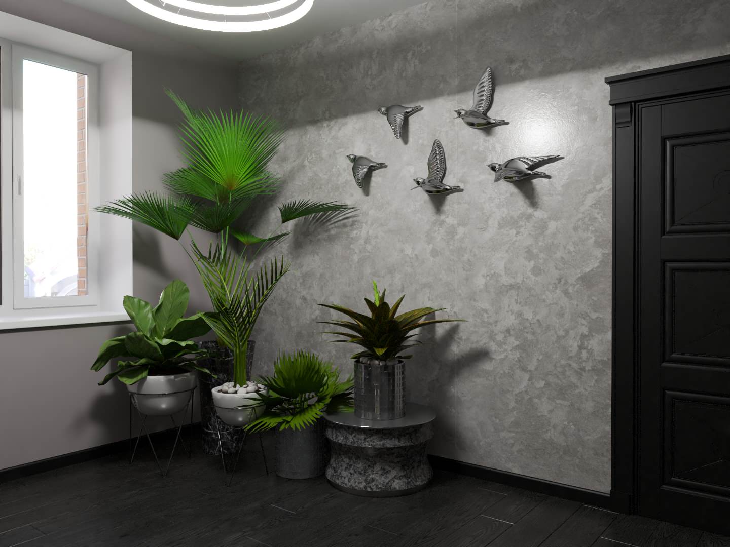 Холл 2 этажа с ботаническим садом