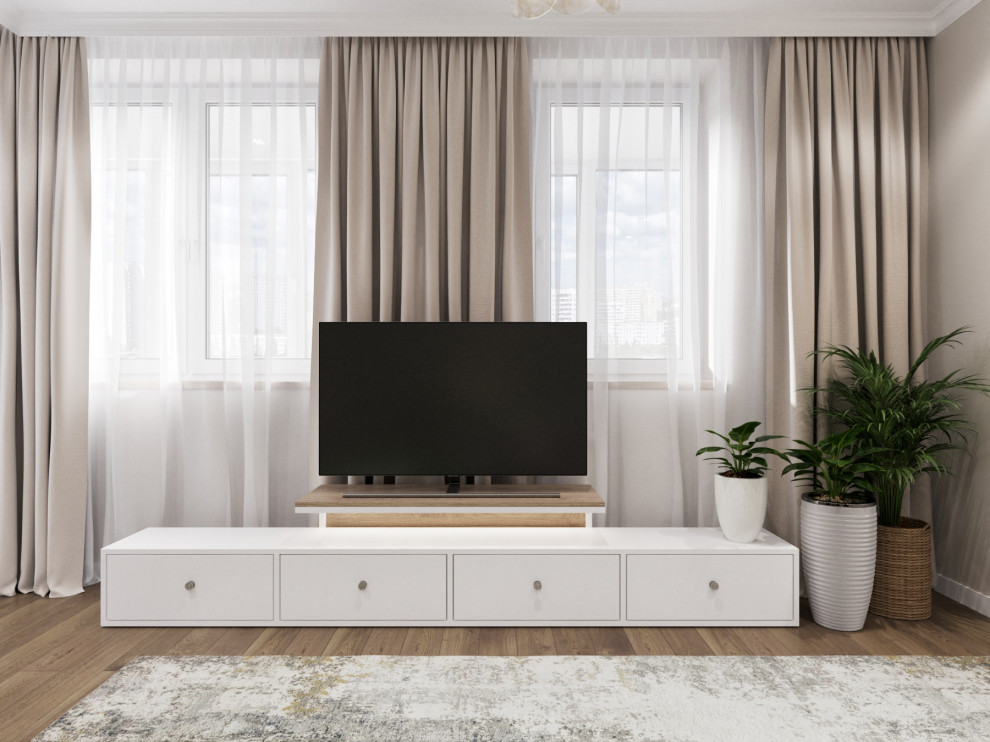 Гостиная с зеленым диваном