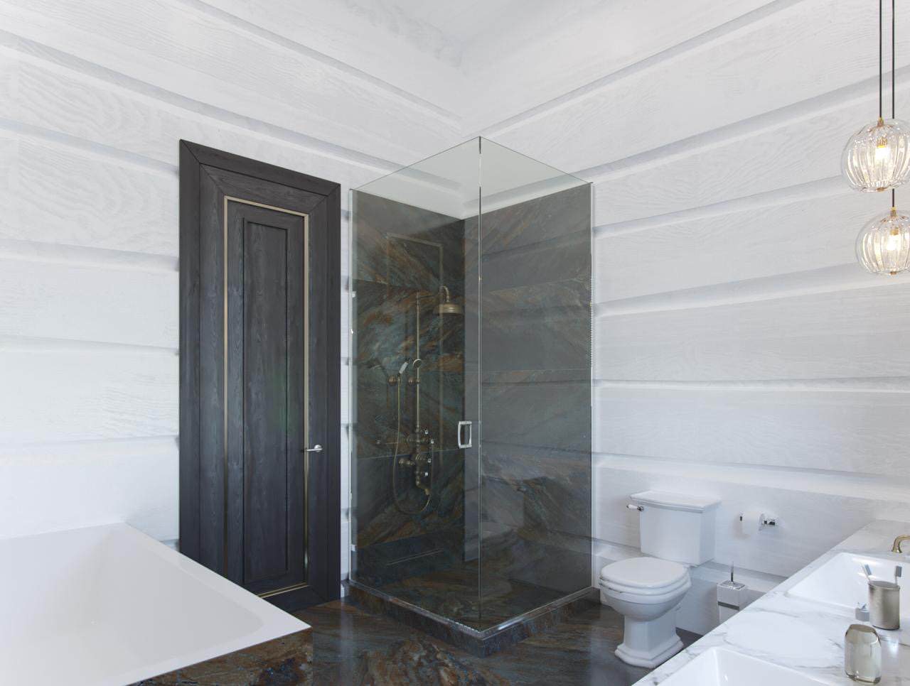 Шале со спа-зоной и бассейном из лафета кедра и бетона