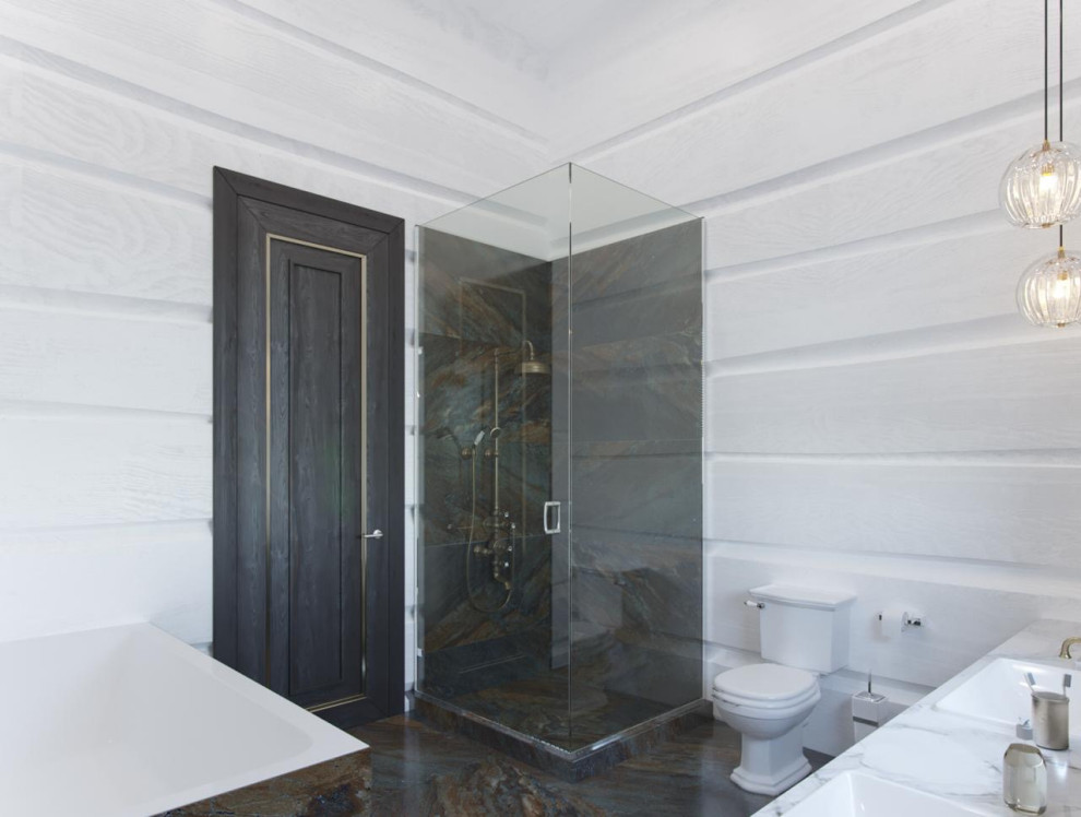 Шале со спа-зоной и бассейном из лафета кедра и бетона