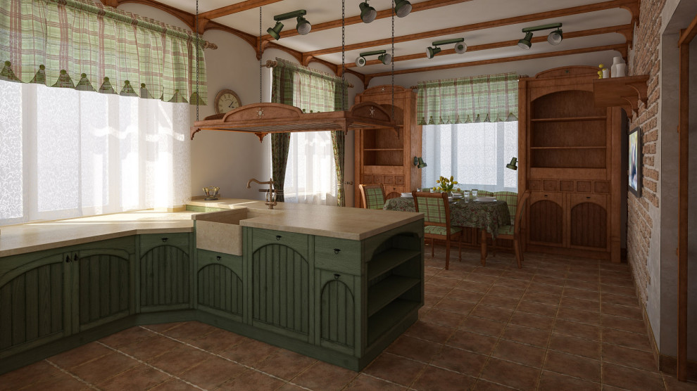 Кухня в загородном доме