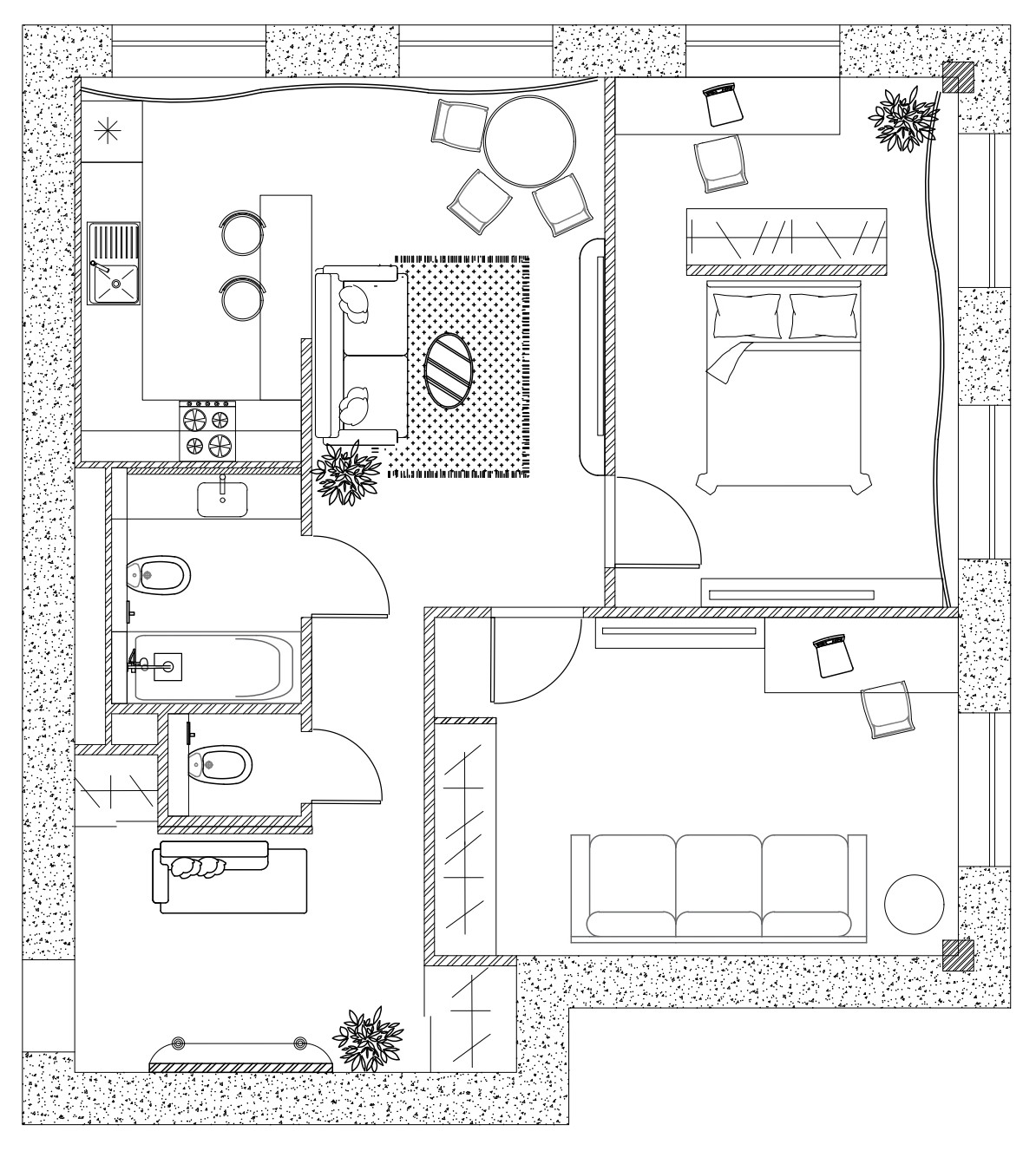 Поиск планировки: «Евротрешка» 75 кв.м под сдачу