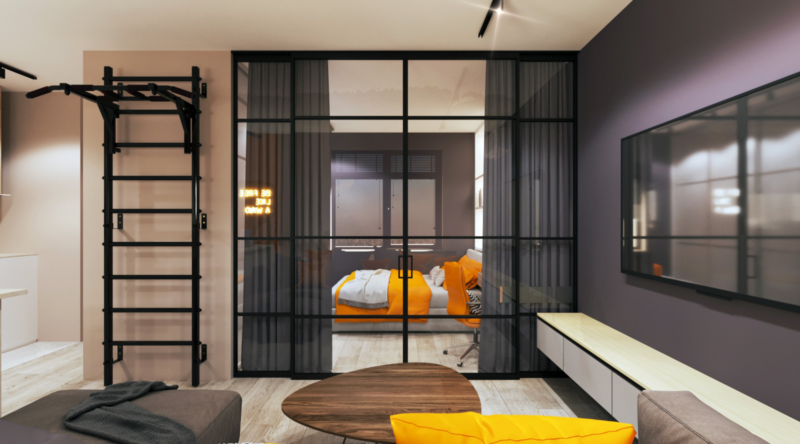 Апельсиновый фреш. Кухня-Гостиная.