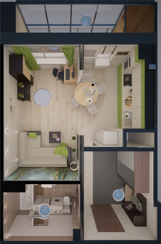 Квартира для молодой семьи в современном стиле