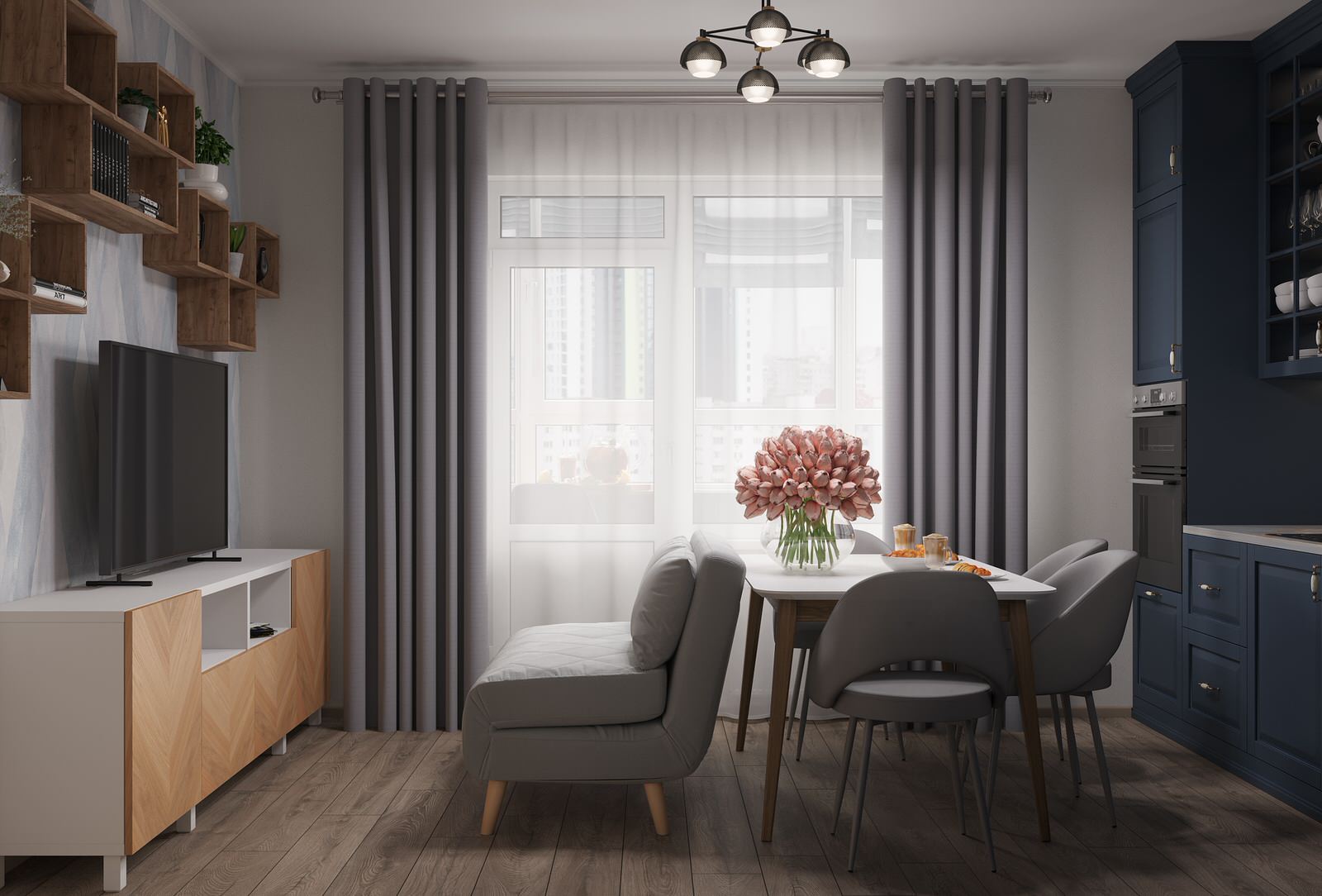 Обложка проекта: Двухкомнатная квартира в ЖК Континенты