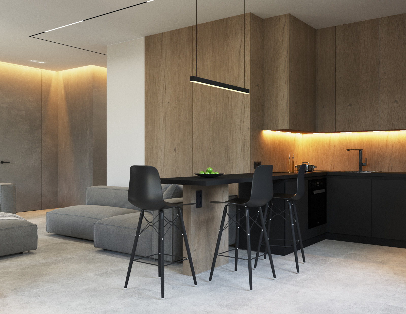 Современная квартира с видом на лес