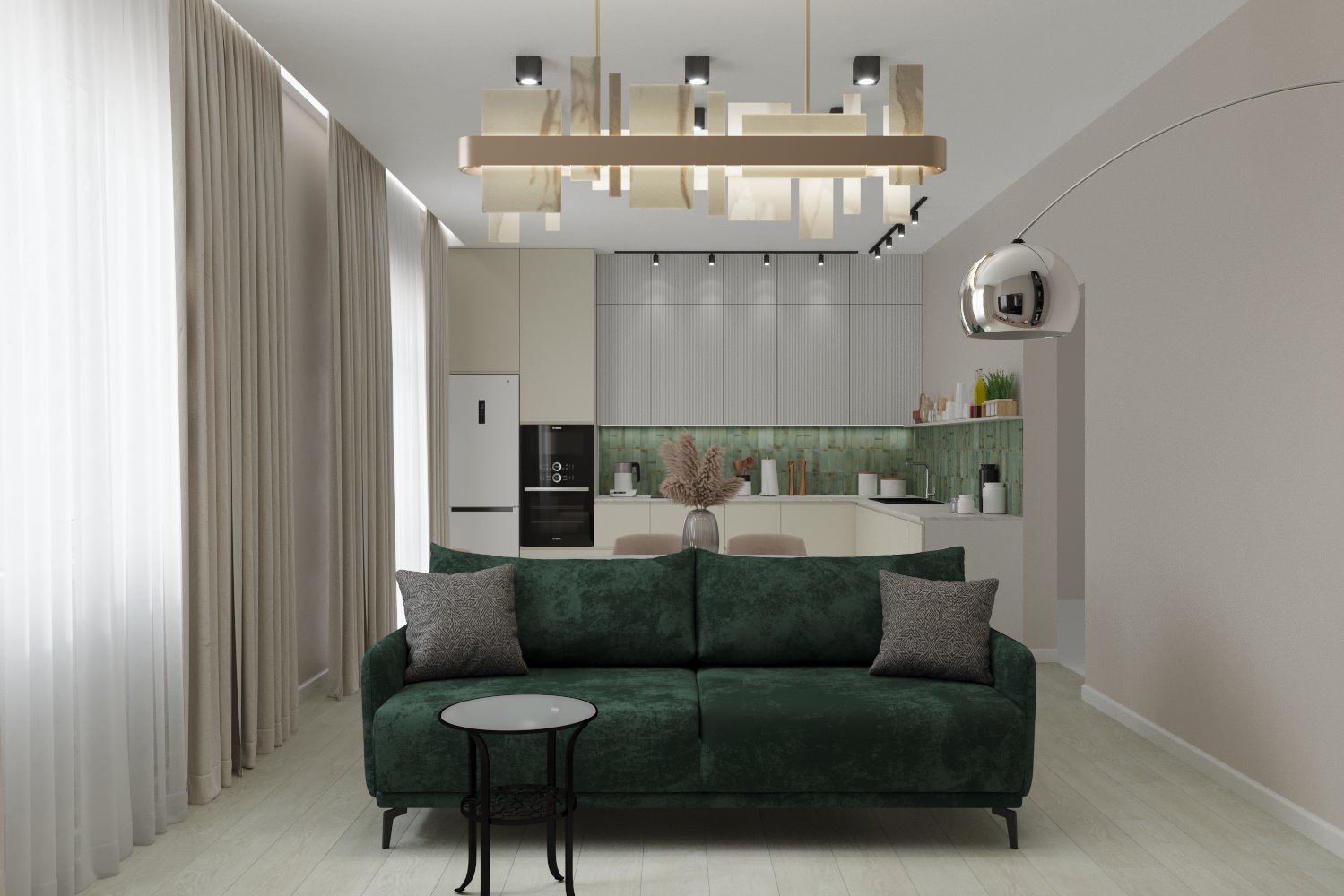 Обложка проекта: кухня гостиная 32 кв м