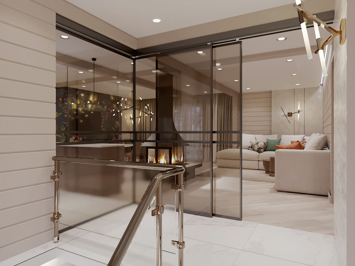 Проект коттеджа  с камином