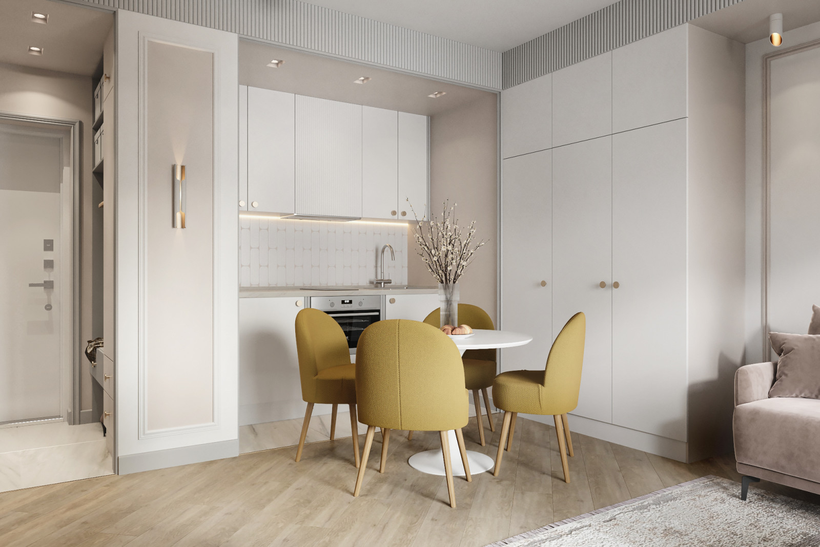 Визуализация однокомнатной квартиры 38 м2