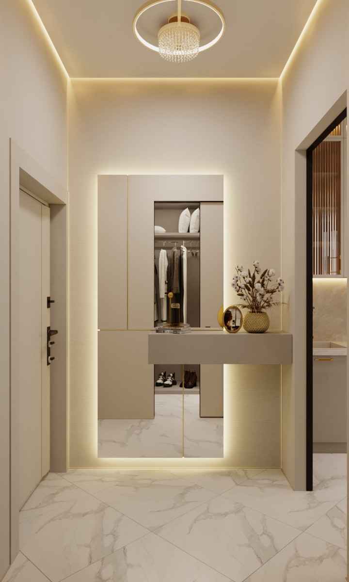 Современный интерьер в нюдовых тонах