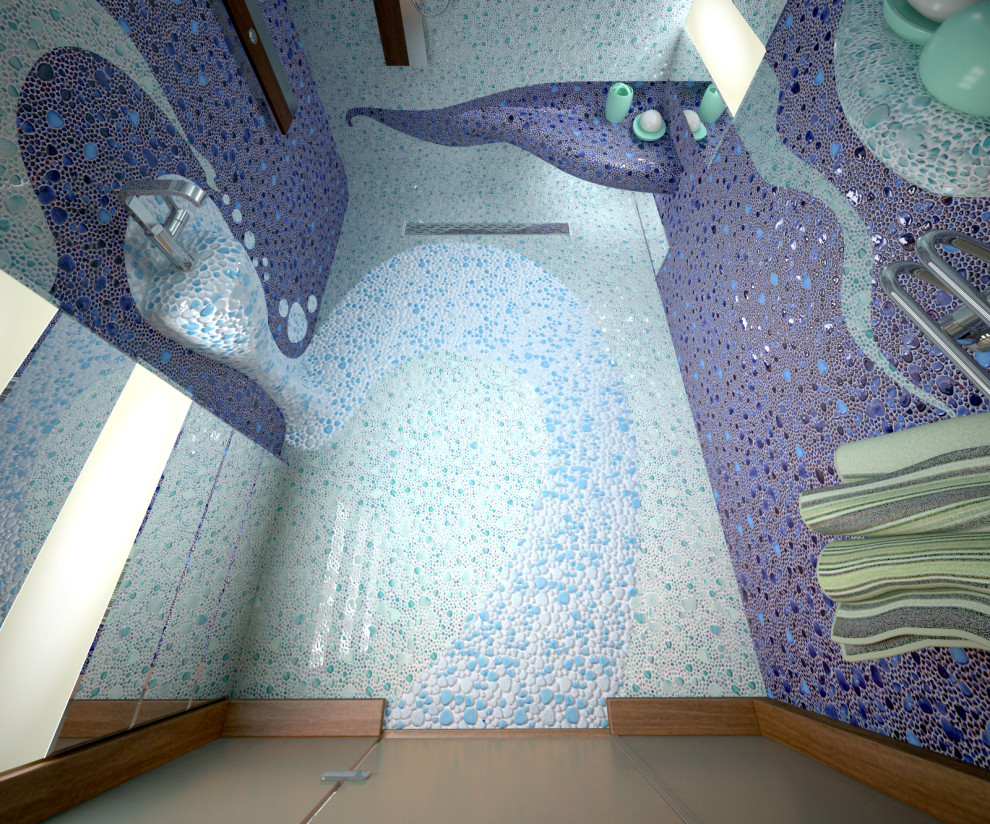 Душевая в зоне SPA частного дома