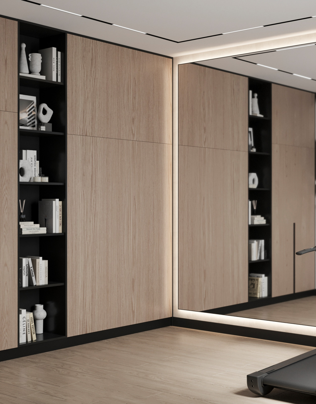 Стильный интерьер коттеджа с женской и мужской спальнями