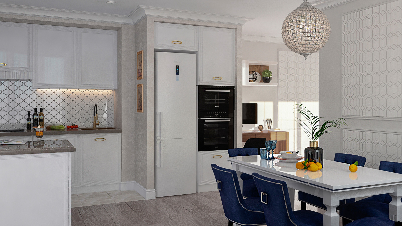 Визуализации из проекта трехкомнатной квартиры, ЖК Улеши, Саратов