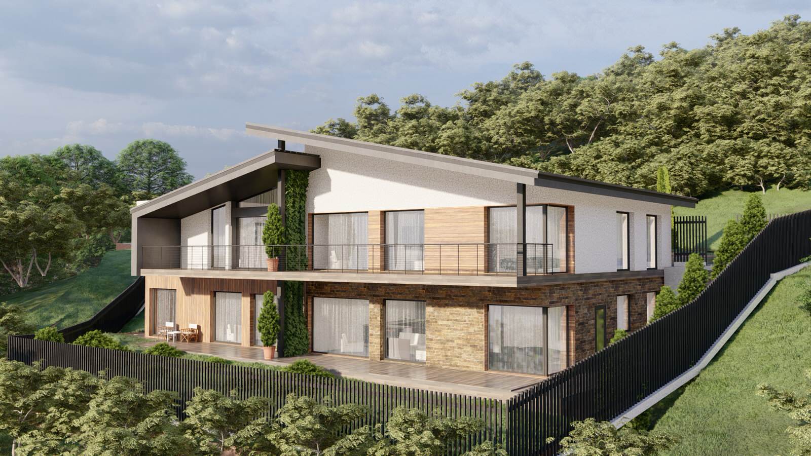 Обложка проекта: Дом дуплекс – 4 хозяина (S 262 м2)