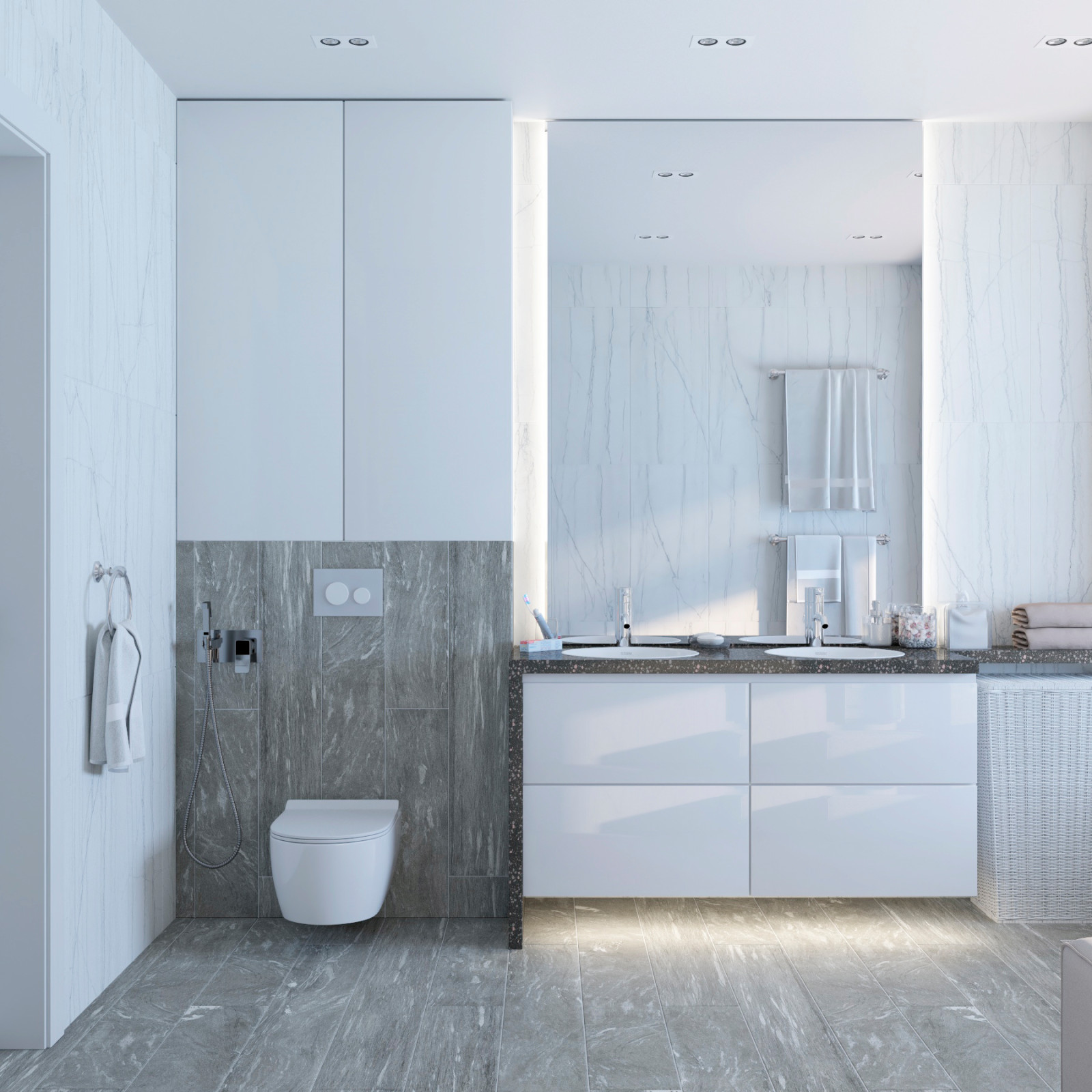 Два санузла в одном коттедже