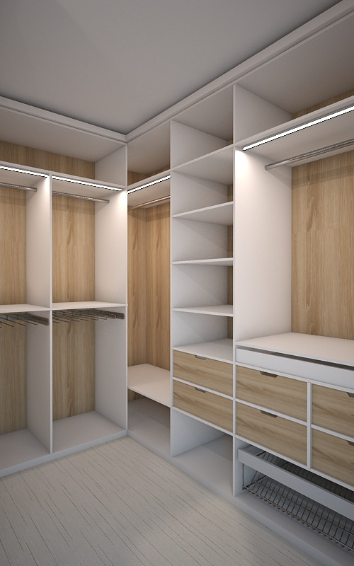 Дизайн проект гардеробной комнаты