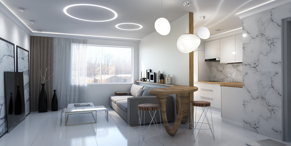 Обложка проекта: Квартира 45 м² в серых тонах