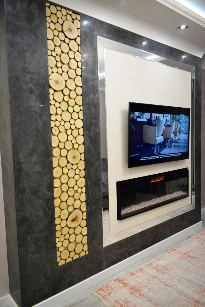 Реализация современной гостиной площадью 25кв.м