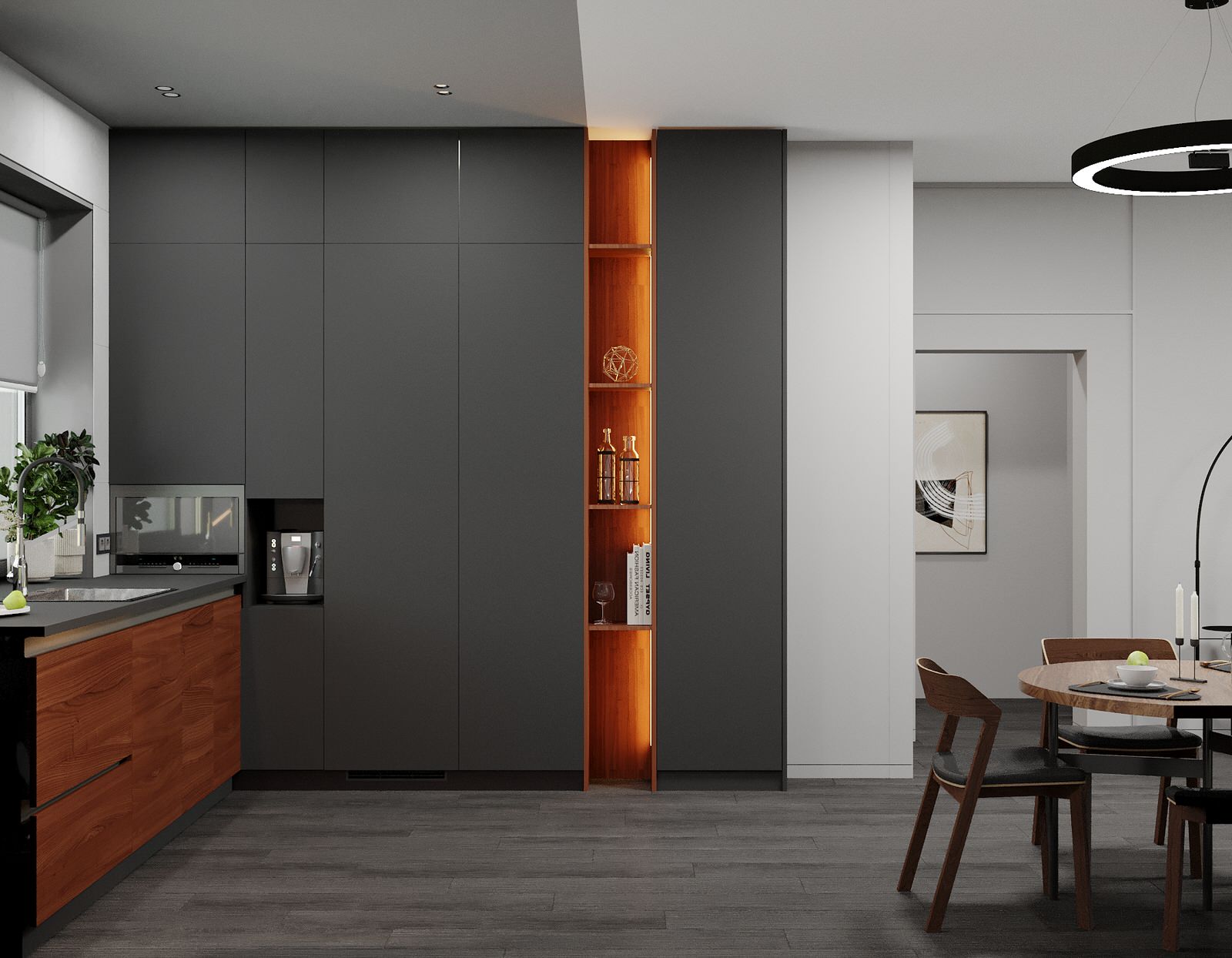 Гостиная-кухня в частном доме