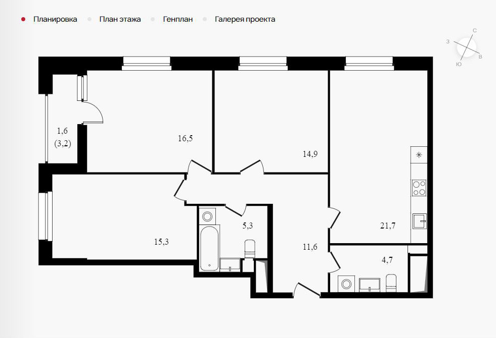 Поиск планировки: Для мамы, папы, дочек и бабушки [3 варианта]