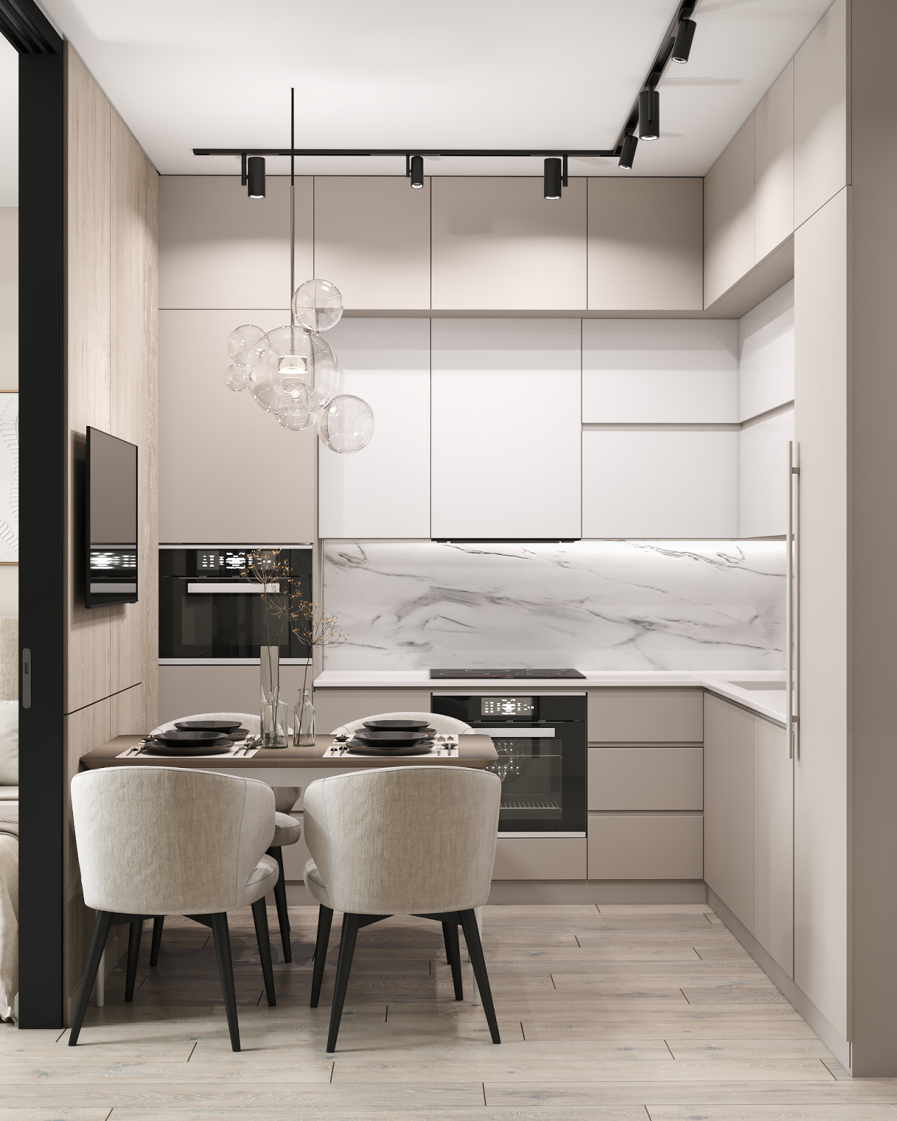 Проект современной квартиры 39 м² в Москве для двоих