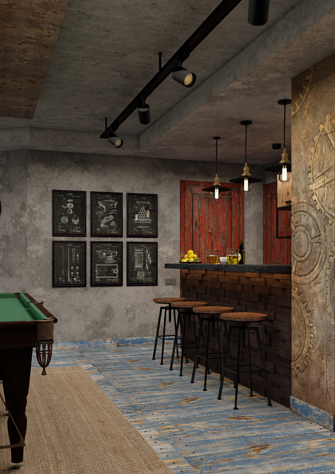 БИЛЛИАРДНАЯ В СТИЛЕ LOFT.