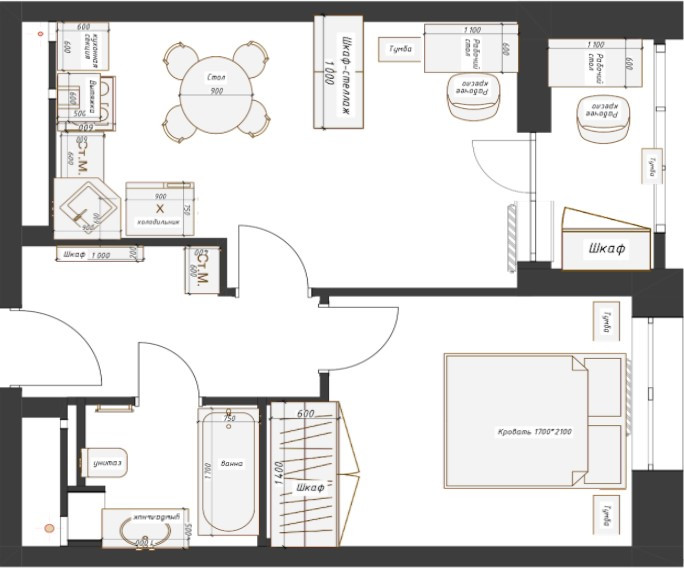 Практика в ZimArt studio (планировка)