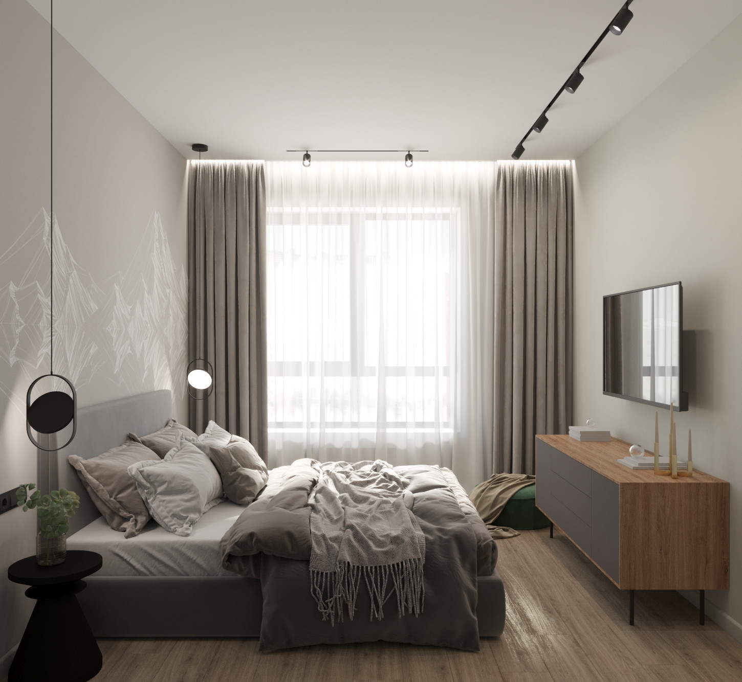 Стильная однушка 47 м² для девушки в ЖК Селигер Сити