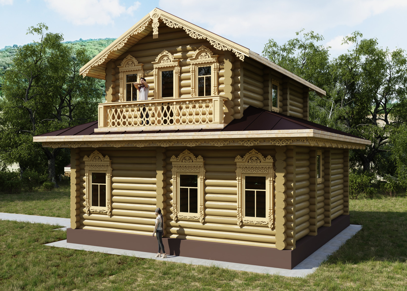 Проект коттеджа в классическом русском стиле