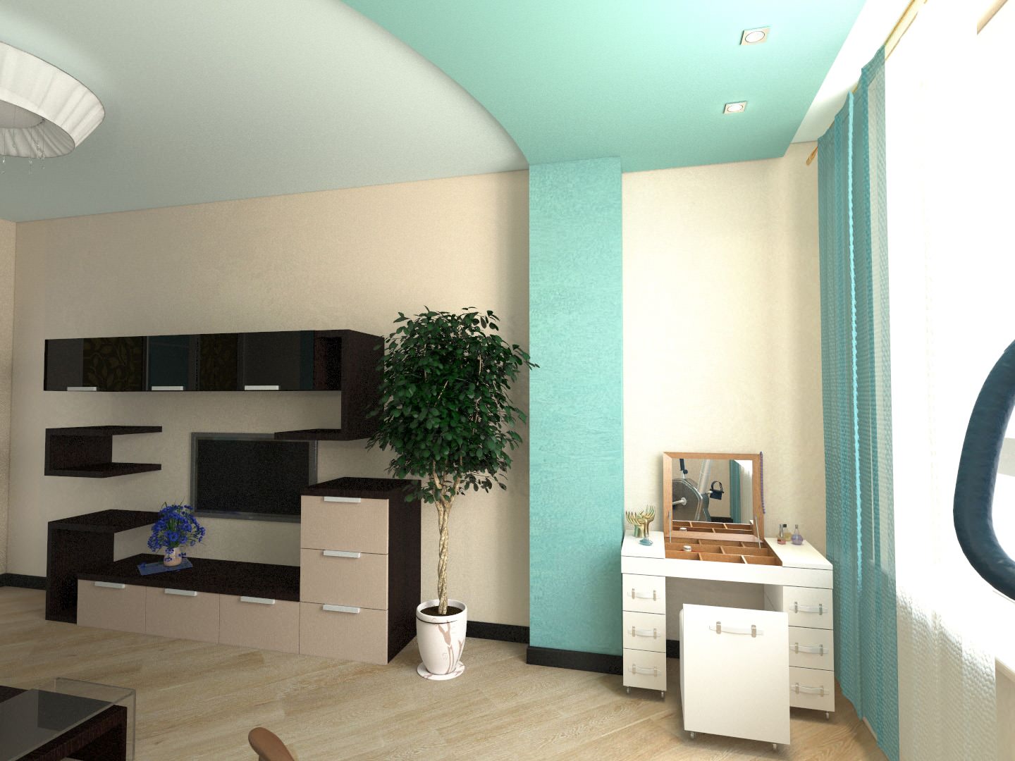 Комната в современном стиле для молодой девушки.