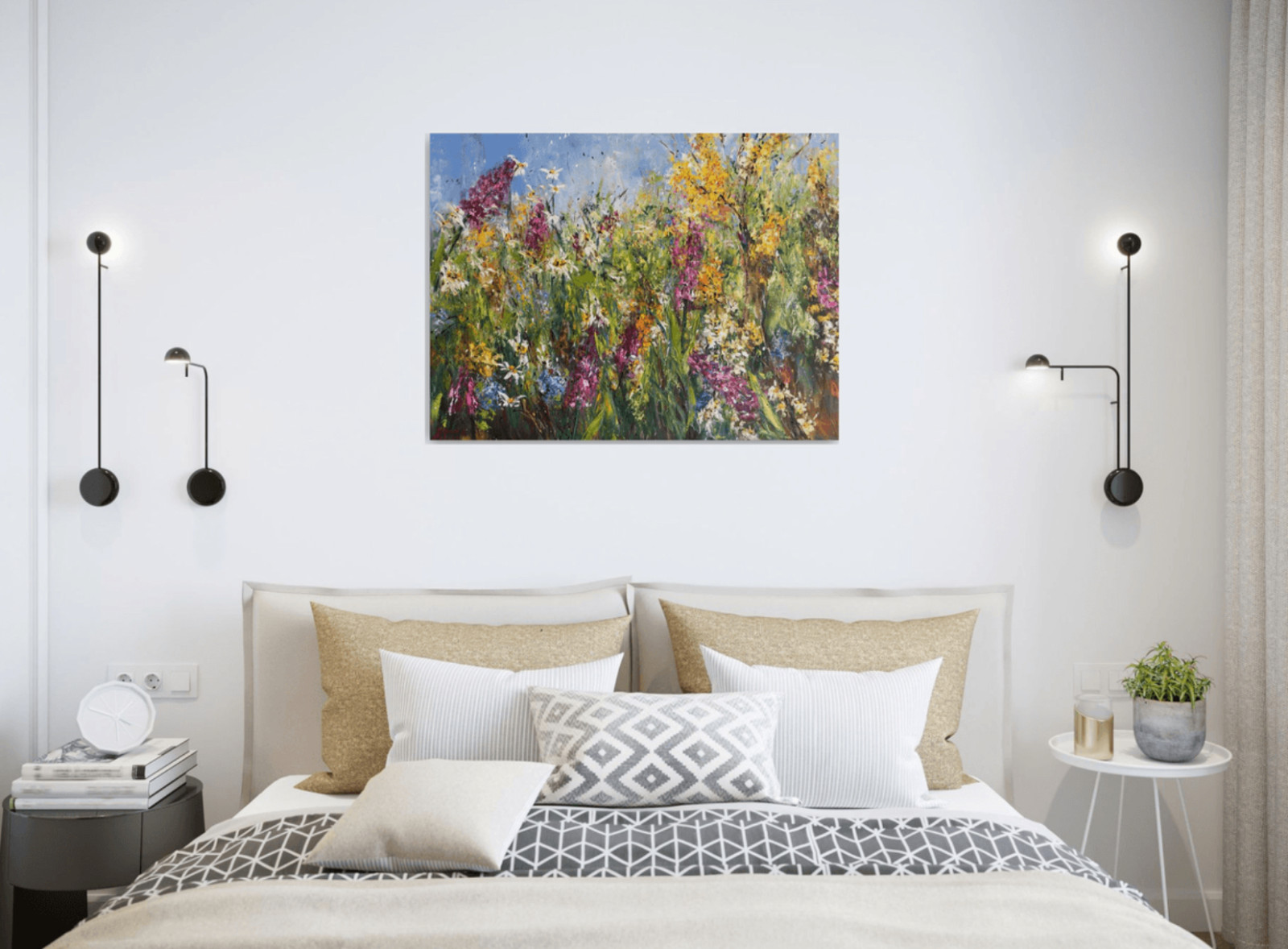 Спальня - Дизайн интерьера - Картины художницы Дианы Маливани (1)