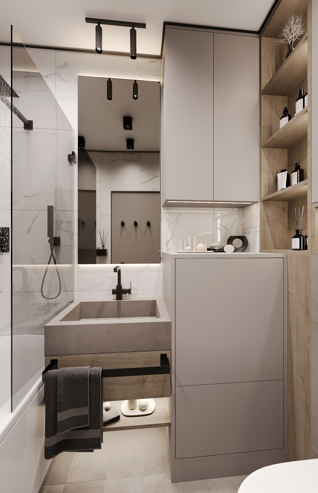 Обложка проекта: Дизайн ванной комнаты и кухни для молодой семьи