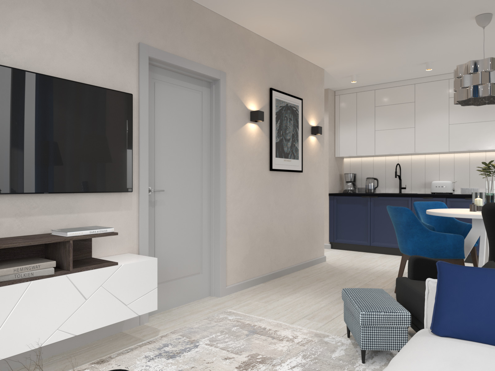 Квартира для холостяка (визуализации и коллажи)