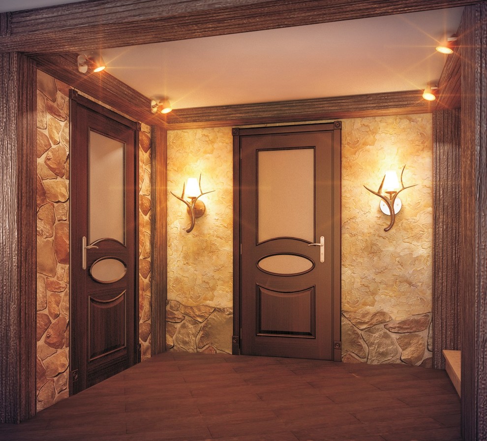 Прихожая комнаты отдыха. Слева дверь в тренажерный зал, прямо кладовая (Цокольны