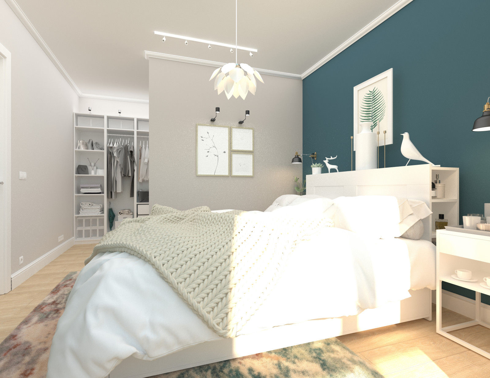 Обложка проекта: Спальня с гардеробной