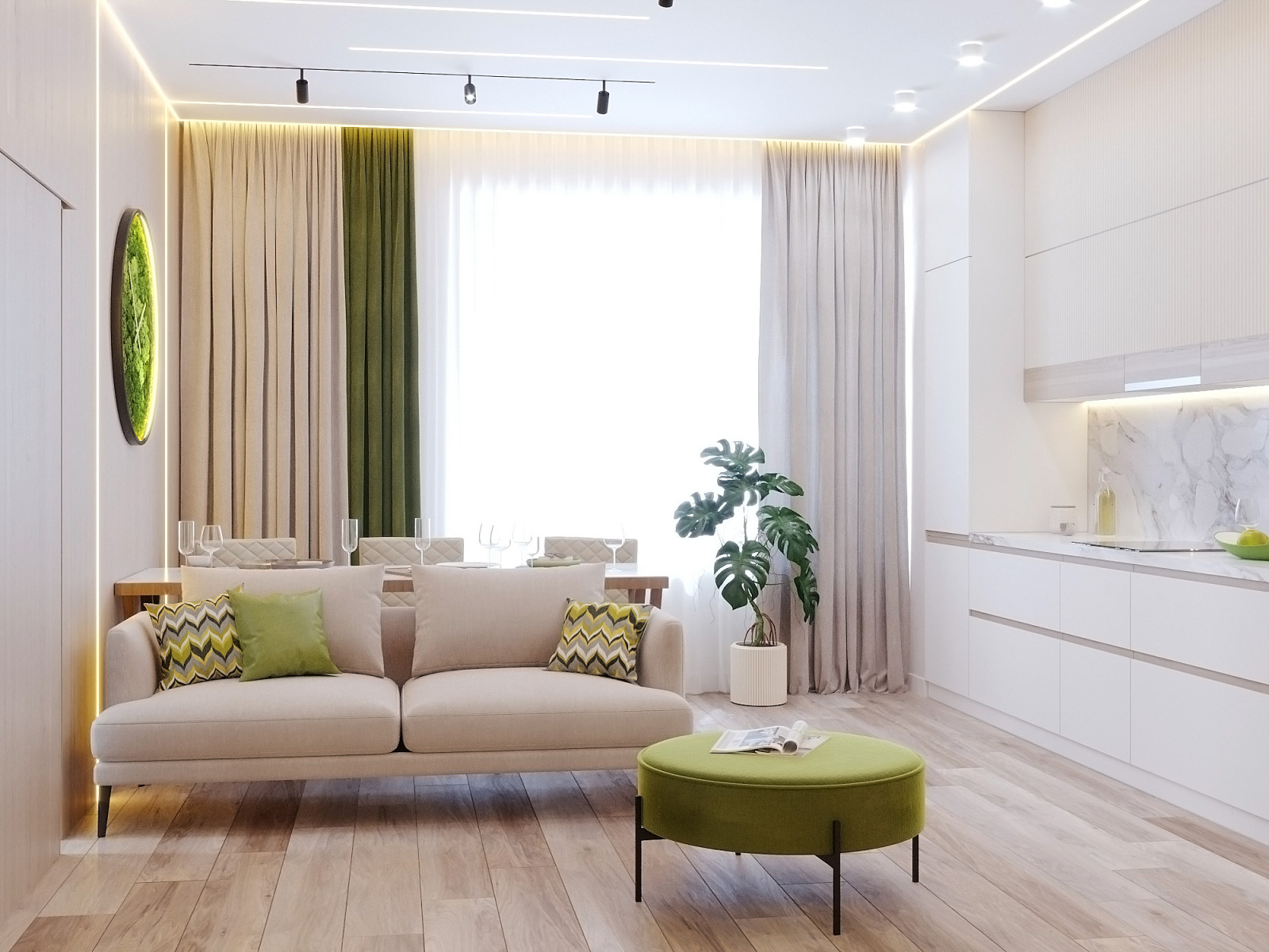 Обложка проекта: Квартира 90 м.кв. Фьюжн скандинавского и эко стилей