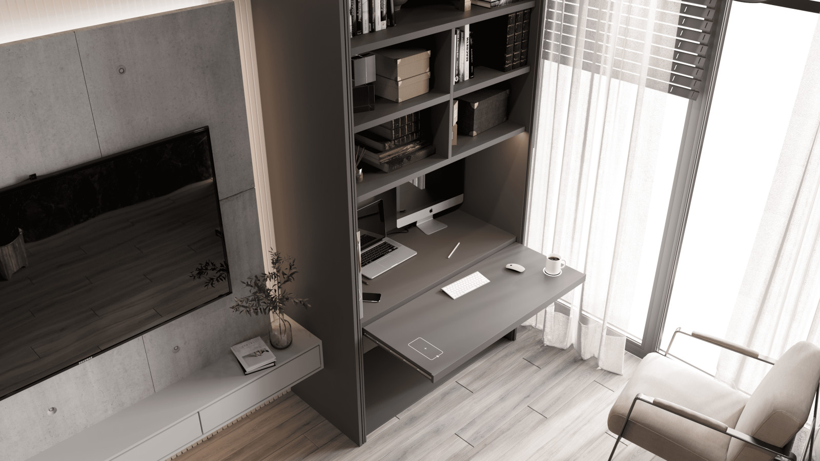 Шкаф-мини офис ДЖОБС