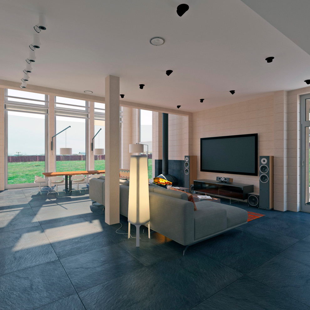 Интерьеры деревянного дома.