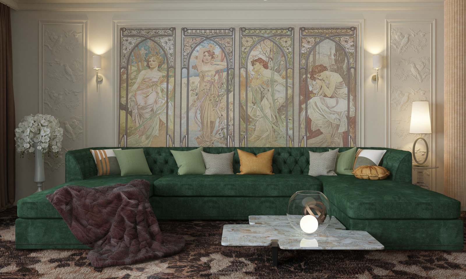 Интерьер гостиной в трех вариантах