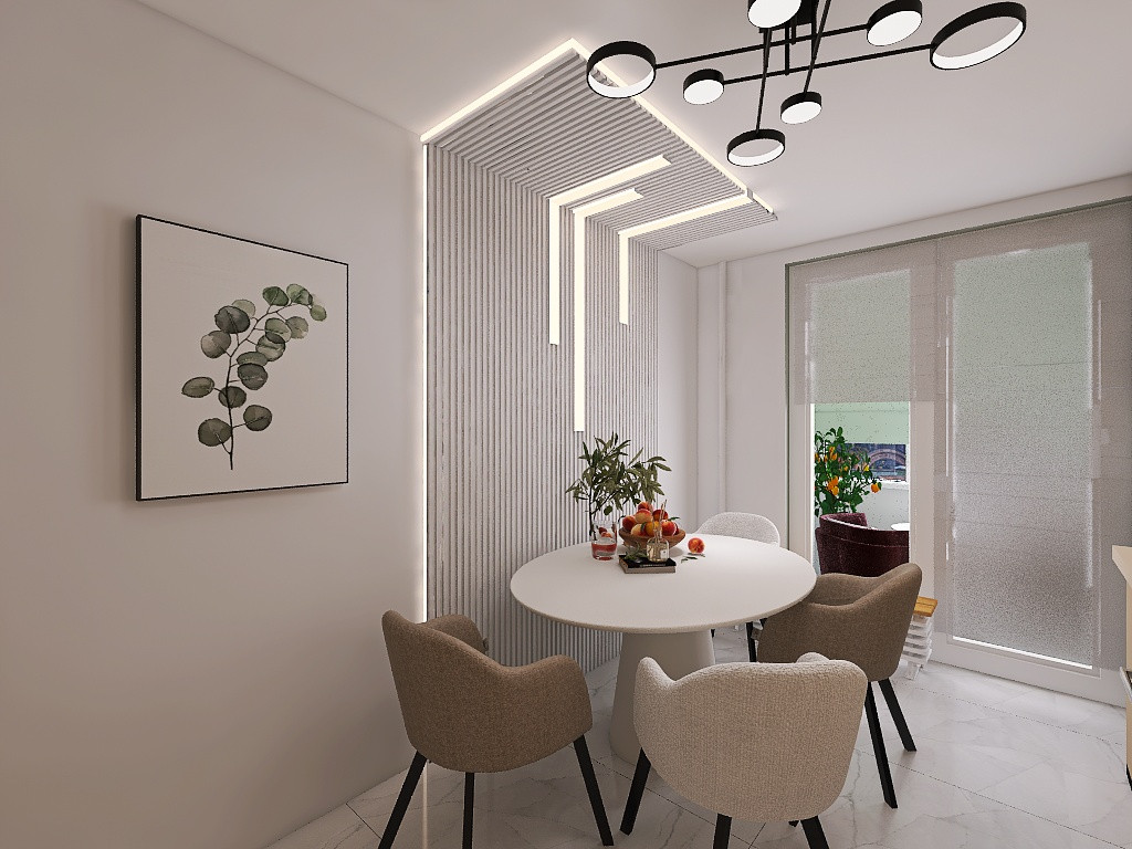 квартира в серо-бежевых тонах с яркой ванной