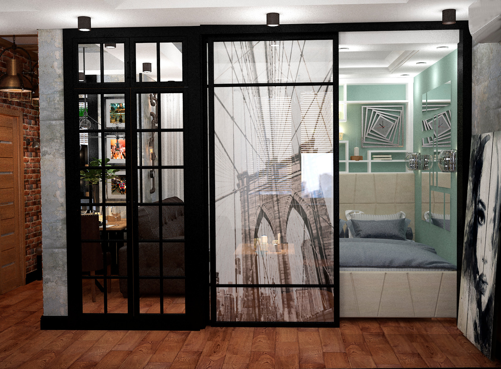 Малогабаритная квартира в стиле лофт