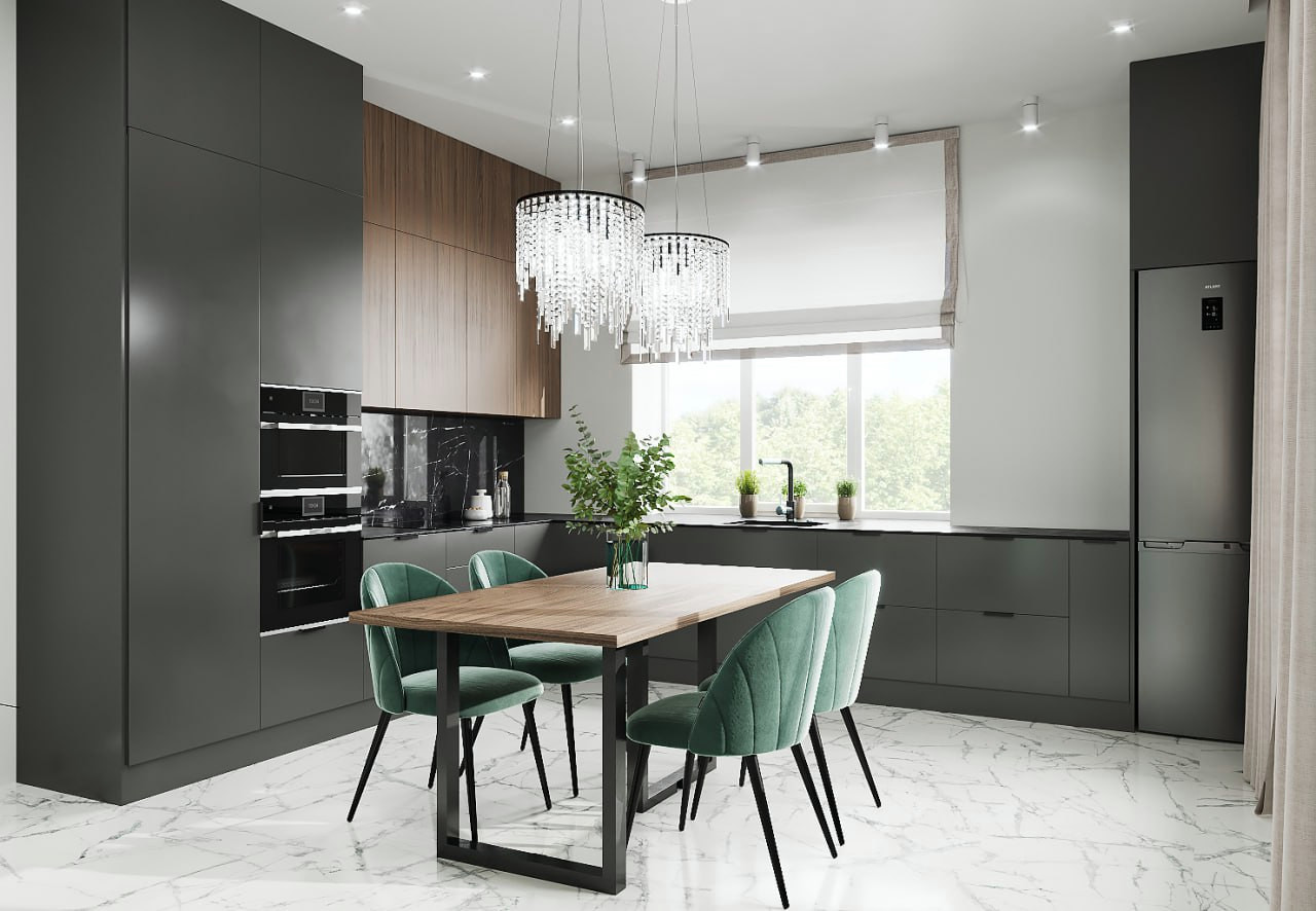 Обложка проекта: Дизайн - проект кухни в частном доме