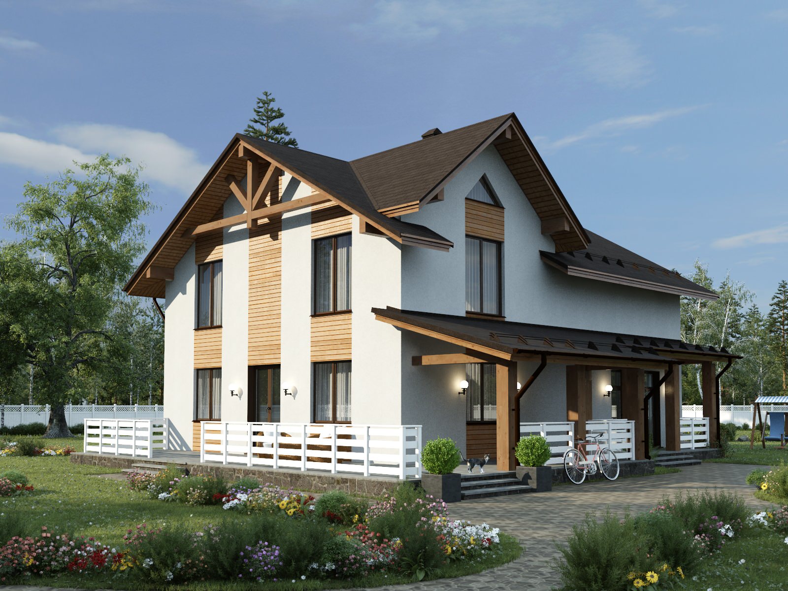 Классический коттедж из облицовочного кирпича