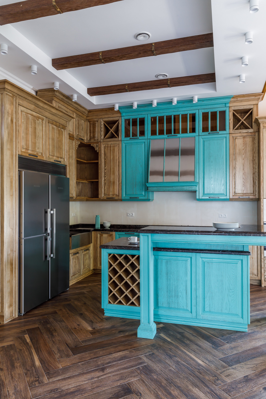 Кухня в бирюзовых оттенках